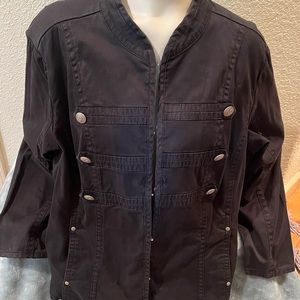 Live a Little Jacket Sz18/20W Black silver Buttons